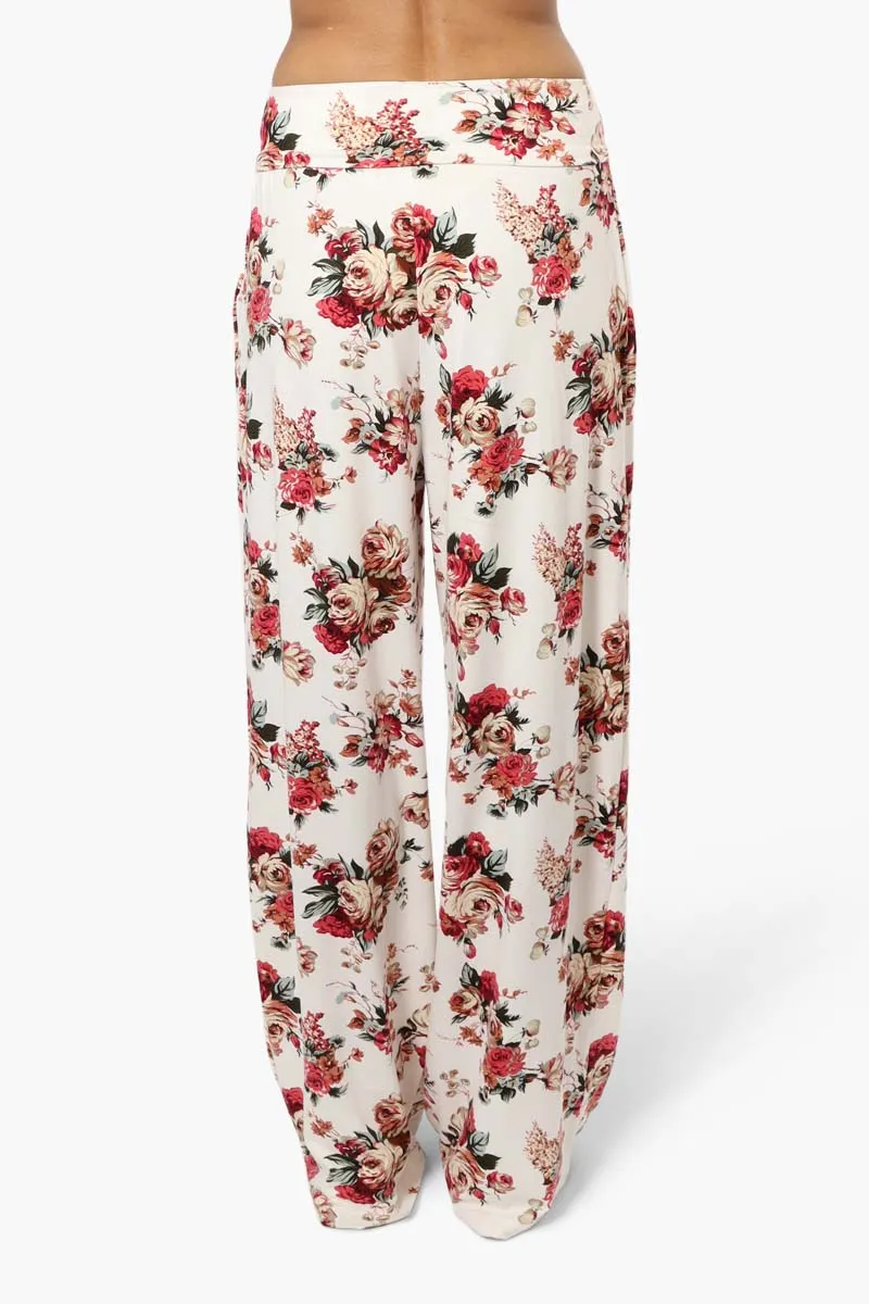 Urbanology Floral Foldover Waist Pants - White sold by Fairweather product image thumbnail 4