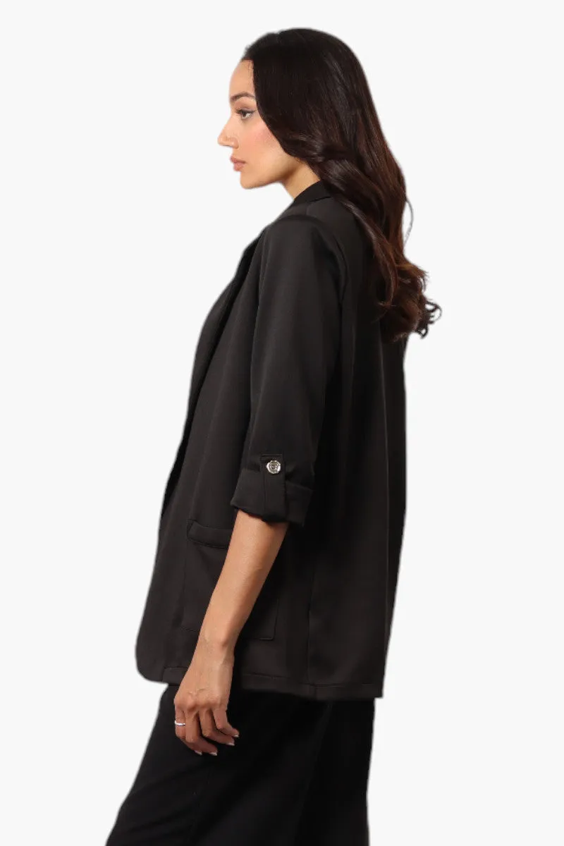 Limite Solid Roll Up Sleeve Blazer - Black sold by Fairweather product image thumbnail 3