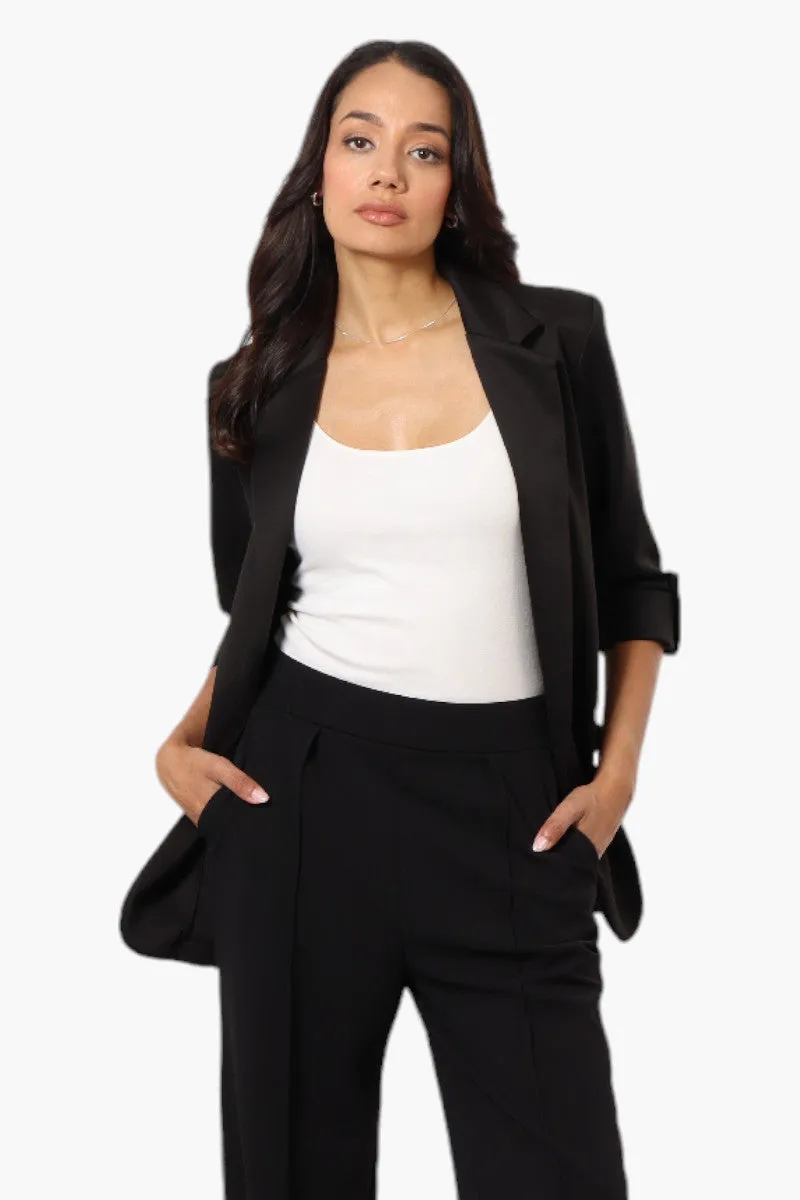 Limite Solid Roll Up Sleeve Blazer - Black sold by Fairweather