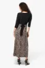 Limite Leopard Print Crossover 3/4 Sleeve Maxi Dress - Beige sold by Fairweather