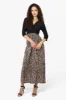 Limite Leopard Print Crossover 3/4 Sleeve Maxi Dress - Beige sold by Fairweather