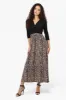 Limite Leopard Print Crossover 3/4 Sleeve Maxi Dress - Beige sold by Fairweather