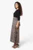 Limite Leopard Print Crossover 3/4 Sleeve Maxi Dress - Beige sold by Fairweather