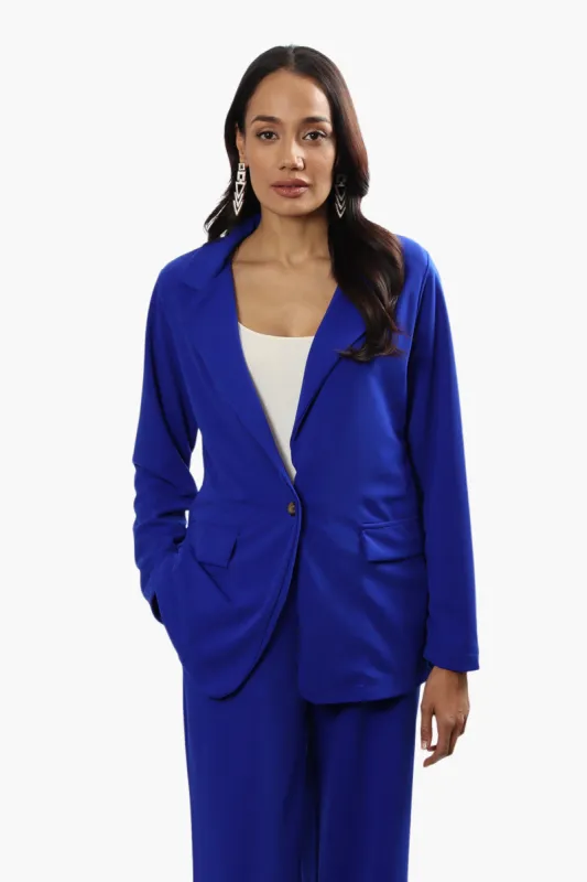 Limite Solid Single Button Blazer - Blue sold by Fairweather