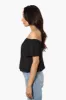 International INC Company Patterned Placket Off Shoulder Blouse - Black sold by Fairweather