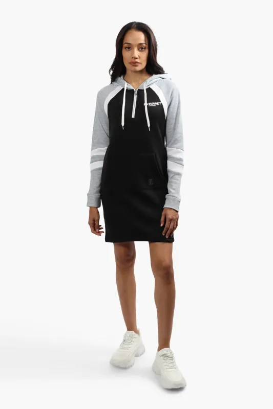 Fahrenheit Half Zip Tunic Hoodie - Black sold by Fairweather
