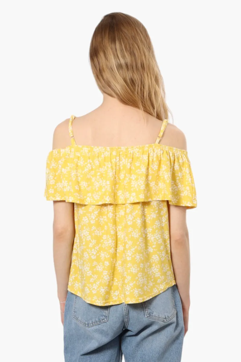 Beechers Brook Floral Pattern Flounce Tank Top - Yellow sold by Fairweather product image thumbnail 4