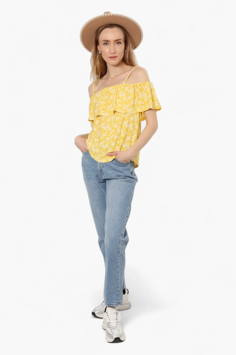 Beechers Brook Floral Pattern Flounce Tank Top - Yellow sold by Fairweather product image thumbnail 2