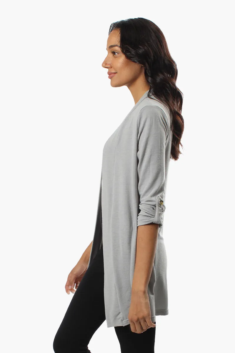 Majora Roll Up Sleeve Open Cardigan - Grey sold by Fairweather product image thumbnail 2