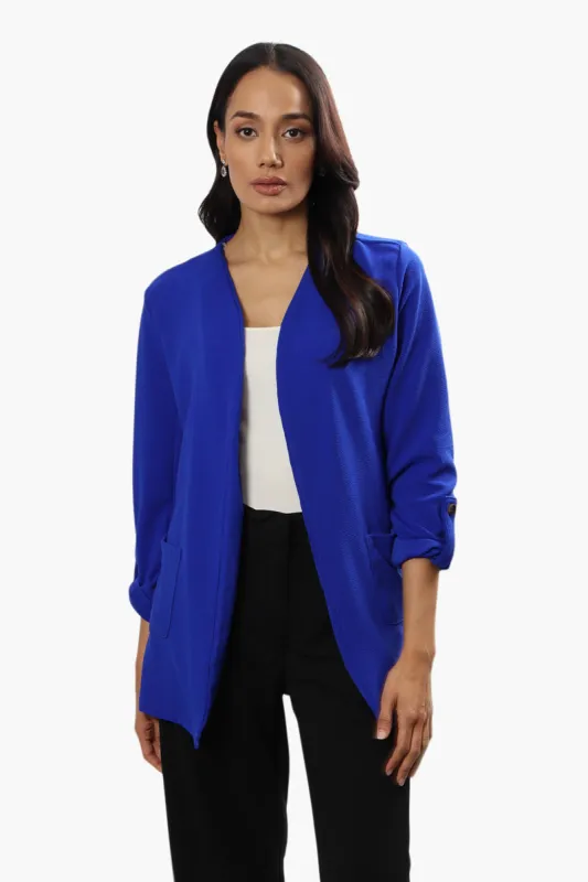 Limite Roll Up Sleeve Open Blazer - Blue sold by Fairweather