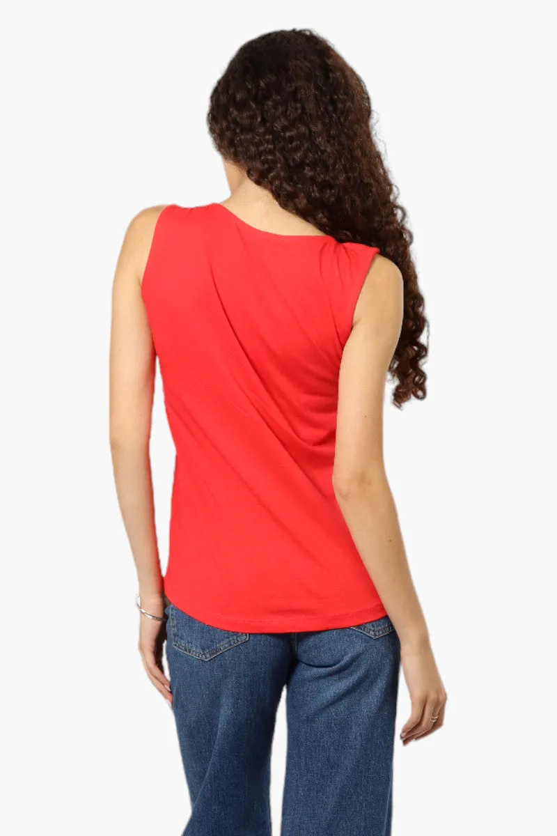 Majora Solid Lace Shoulder Tank Top - Red sold by Fairweather product image thumbnail 4