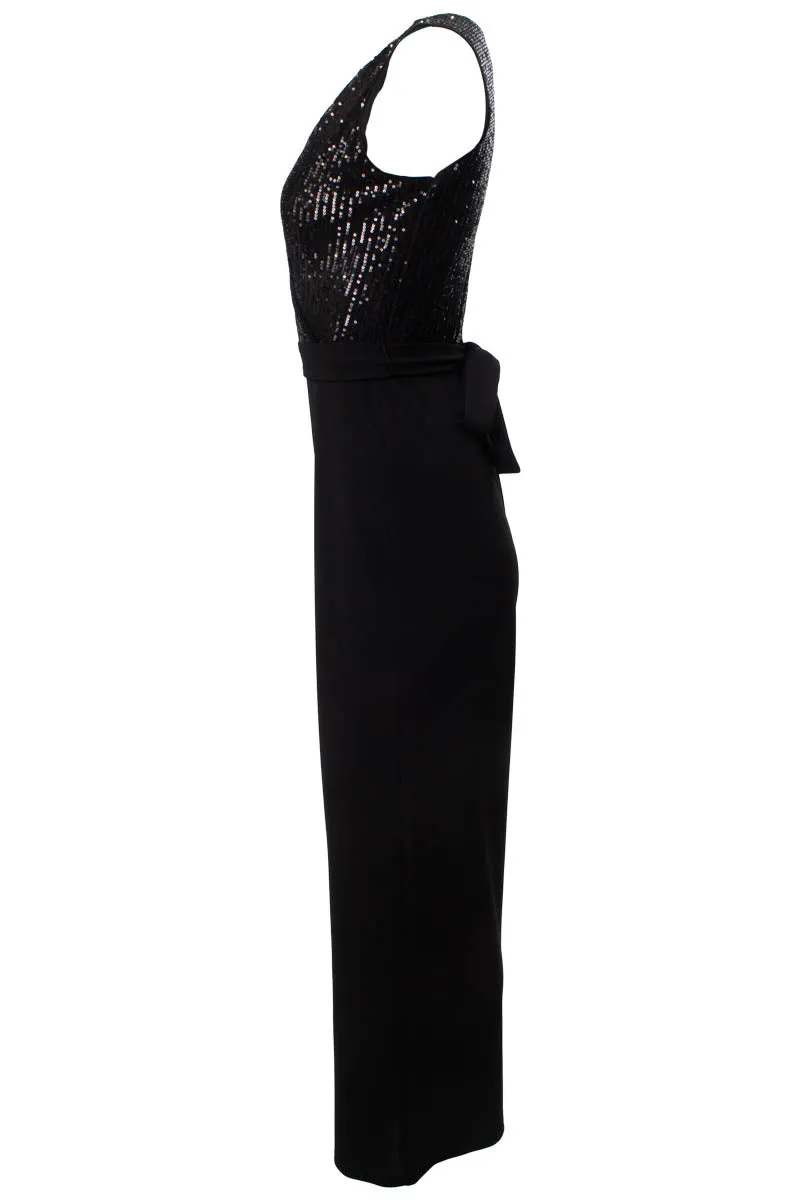 Sleeveless Sequin Crossover Jumpsuit - Black sold by Fairweather product image thumbnail 2