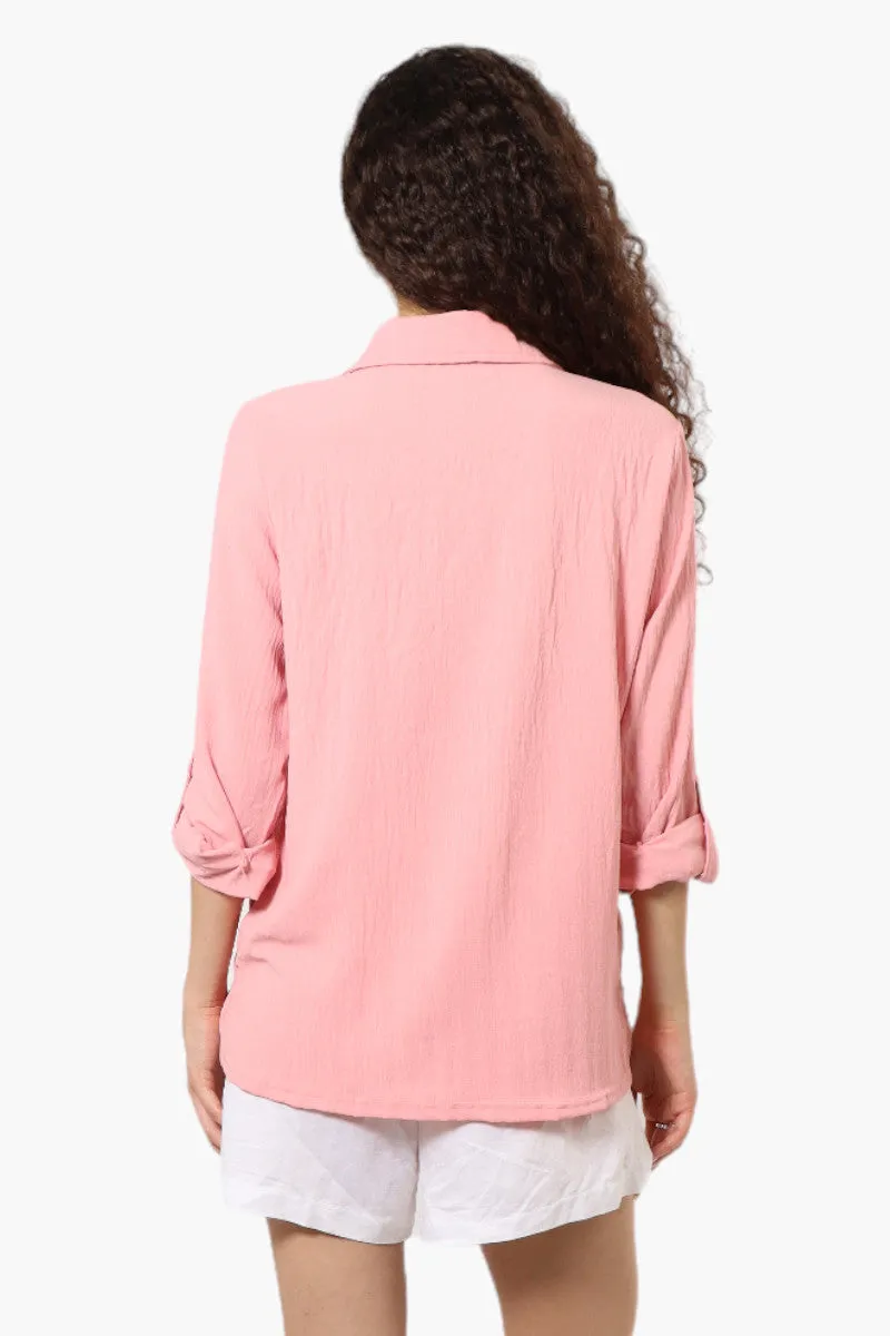 Urbanology Roll Up Sleeve Button Down Shirt - Pink sold by Fairweather product image thumbnail 4
