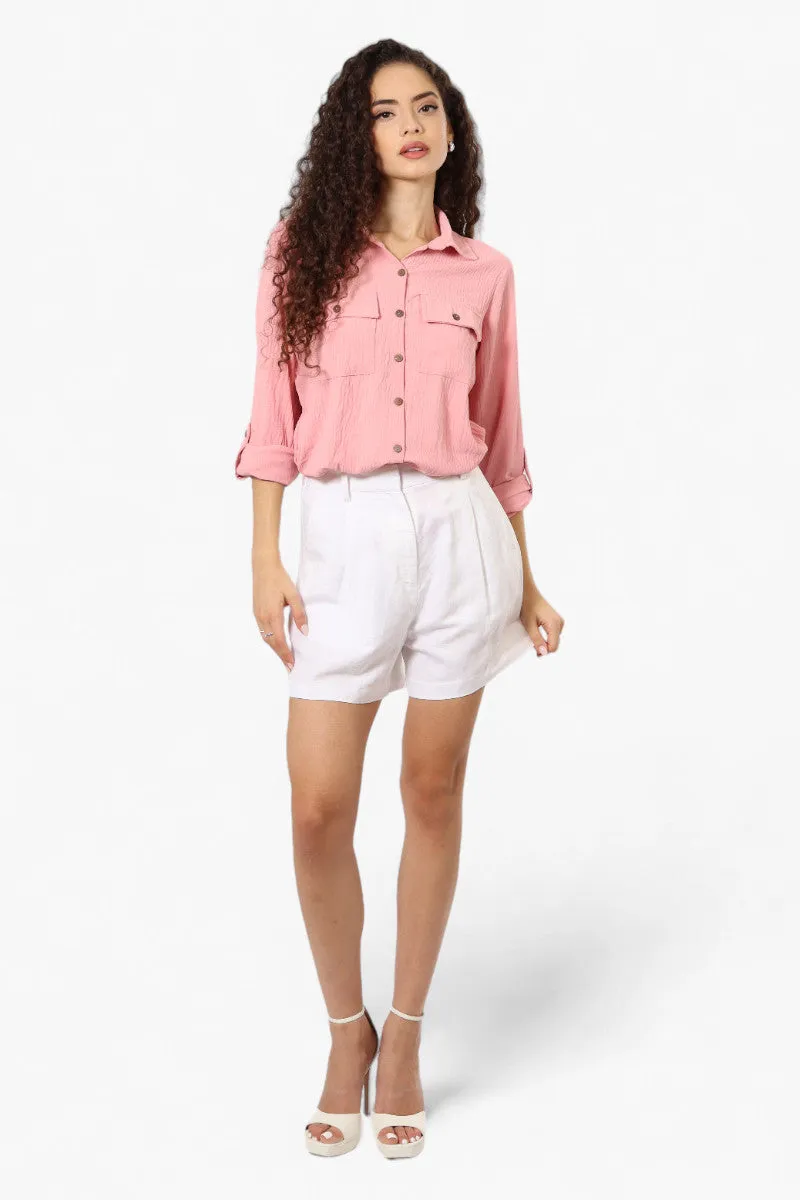 Urbanology Roll Up Sleeve Button Down Shirt - Pink sold by Fairweather product image thumbnail 2