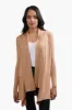 Beechers Brook Long Sleeve Ribbed Cardigan - Camel sold by Fairweather