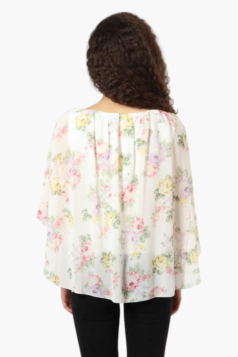 Limite Floral Flutter Necklace Blouse - White sold by Fairweather product image thumbnail 4