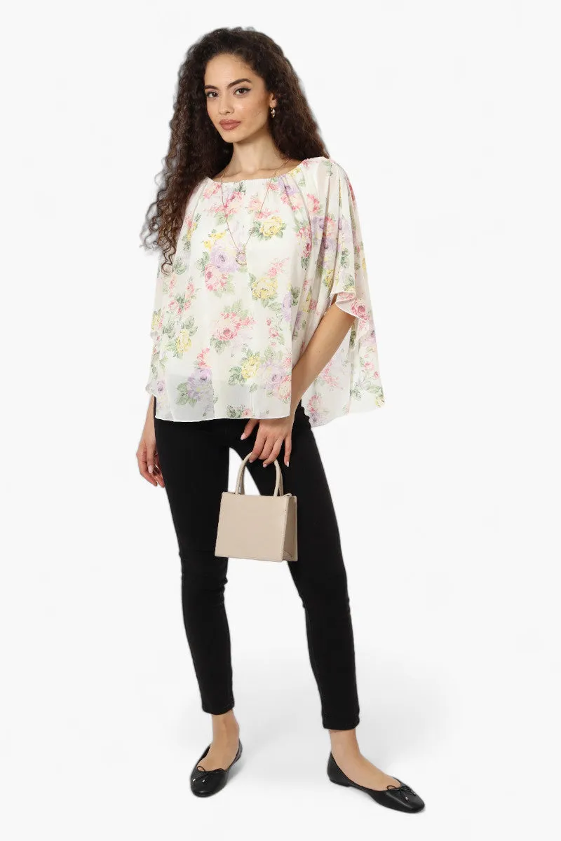 Limite Floral Flutter Necklace Blouse - White sold by Fairweather product image thumbnail 2