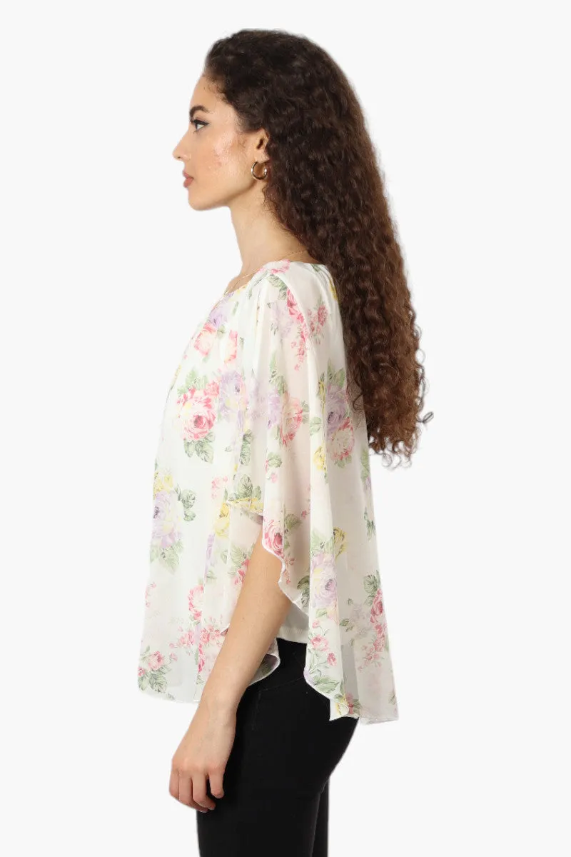 Limite Floral Flutter Necklace Blouse - White sold by Fairweather product image thumbnail 3