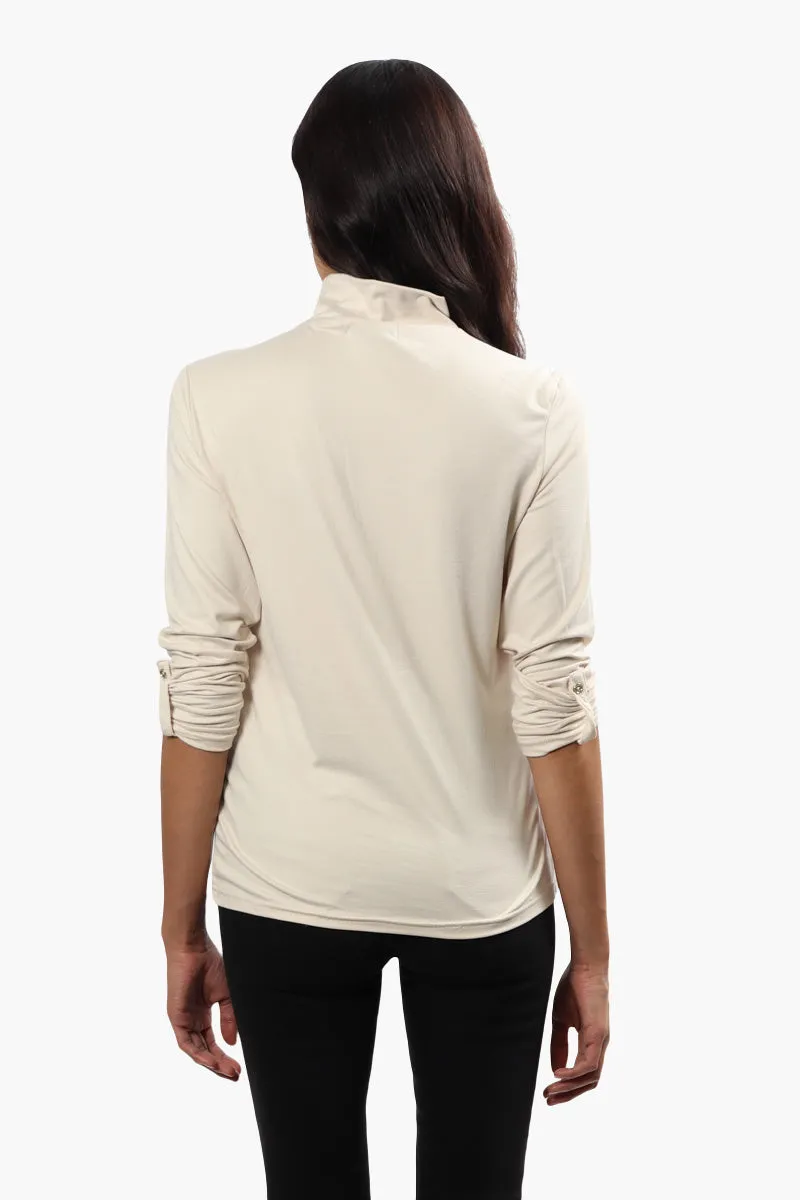 International INC Company Mock Neck Long Sleeve Top - Beige sold by Fairweather product image thumbnail 4