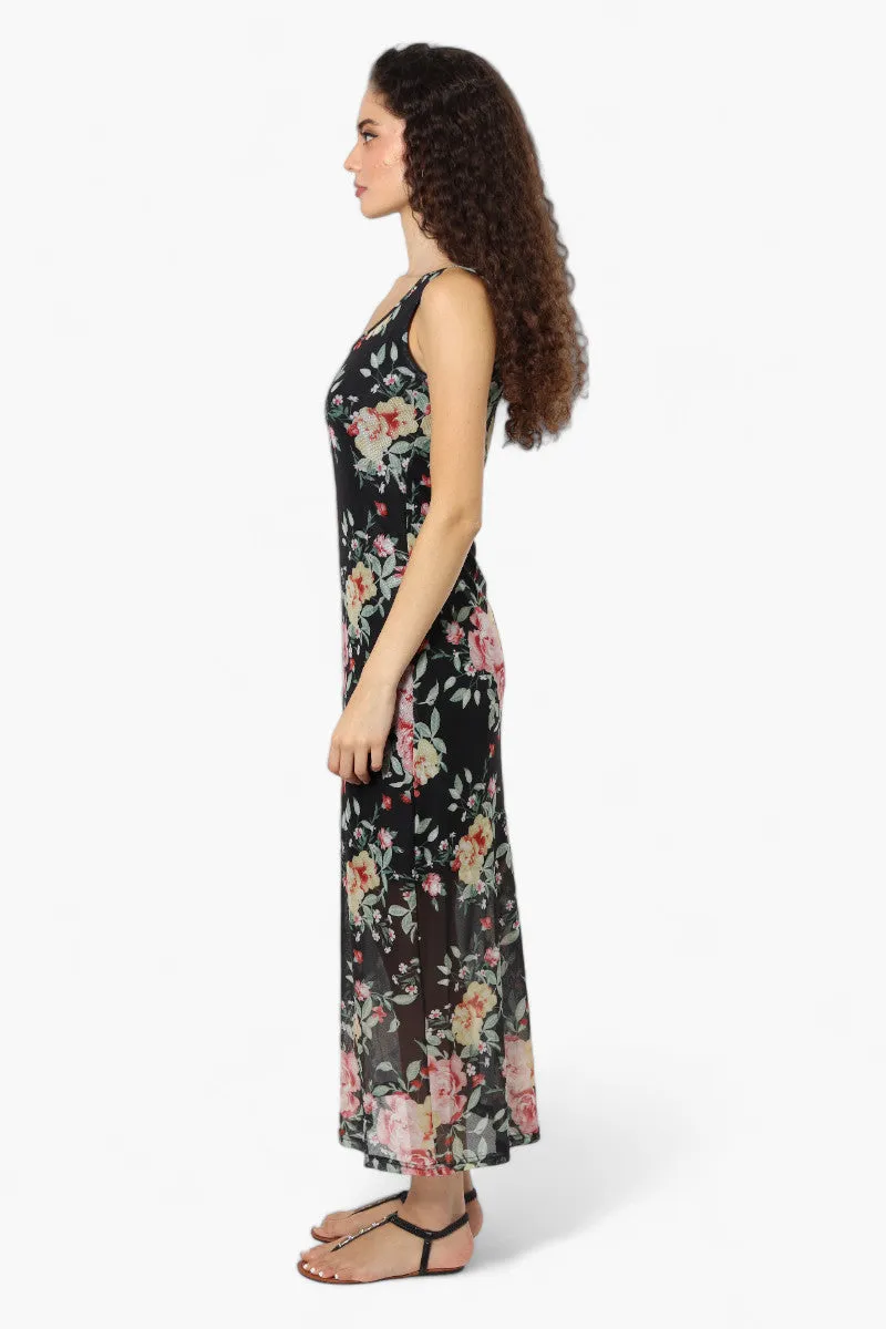 Majora Floral Mesh Maxi Dress - Black sold by Fairweather product image thumbnail 3