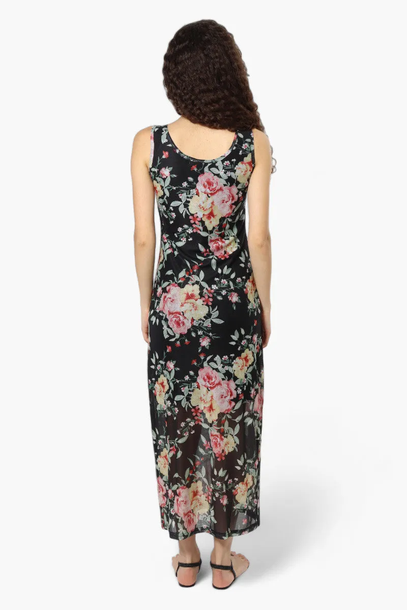Majora Floral Mesh Maxi Dress - Black sold by Fairweather product image thumbnail 4