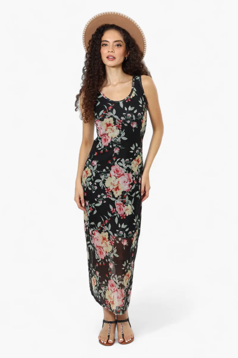 Majora Floral Mesh Maxi Dress - Black sold by Fairweather product image thumbnail 2