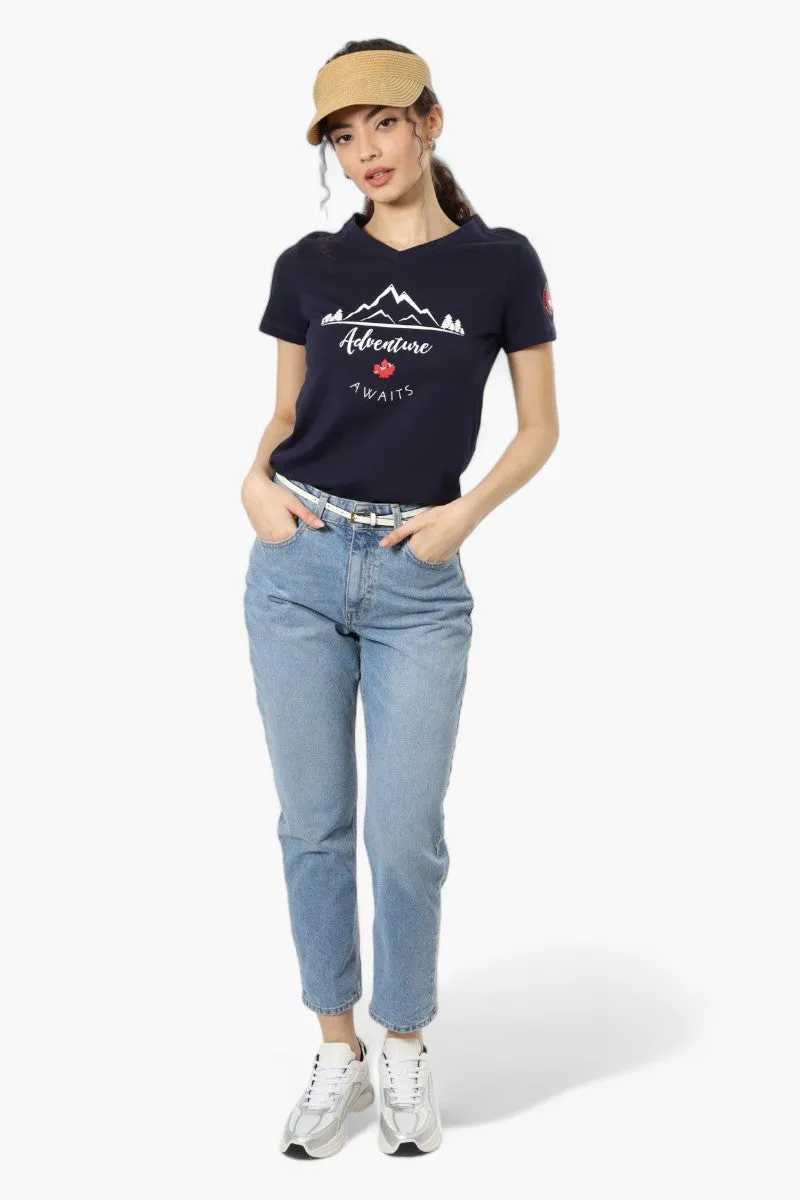 Canada Weather Gear Adventure Awaits V-Neck Tee - Navy sold by Fairweather product image thumbnail 2
