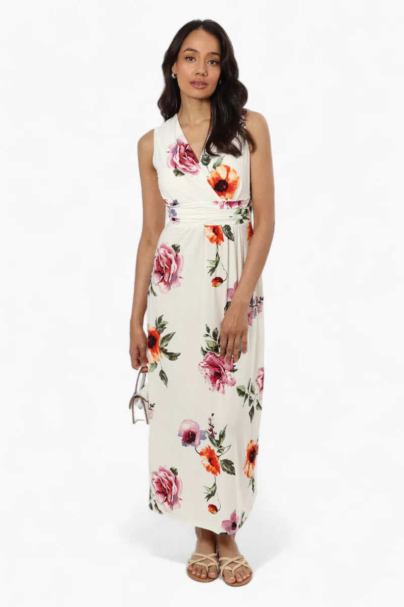 Beechers Brook Floral Belted Crossover Maxi Dress - White sold by Fairweather product image thumbnail 2