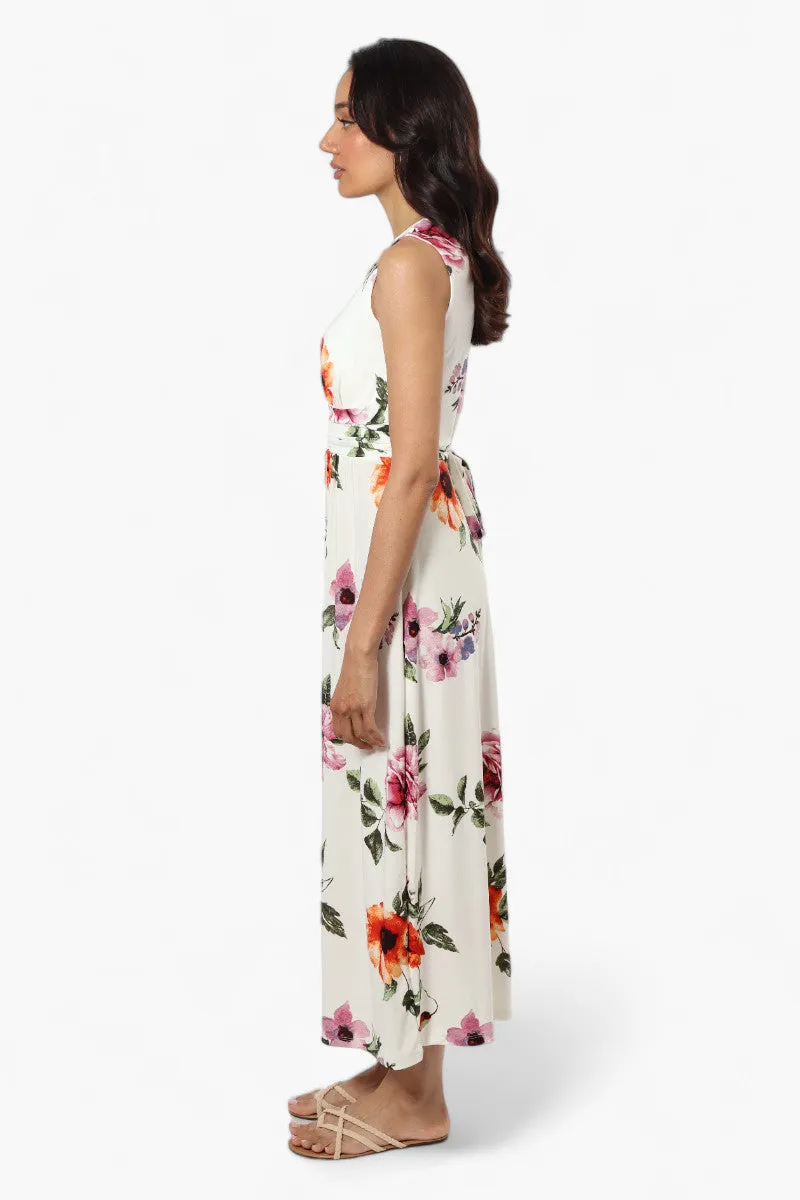 Beechers Brook Floral Belted Crossover Maxi Dress - White sold by Fairweather product image thumbnail 3