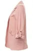 Solid Roll Up Sleeve Open Front Blazer - Pink sold by Fairweather