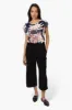 Impress Patterned Cap Sleeve Blouse - Navy sold by Fairweather
