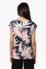 Impress Patterned Cap Sleeve Blouse - Navy sold by Fairweather