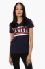 Canada Weather Gear Striped Canada Print Tee - Navy sold by Fairweather