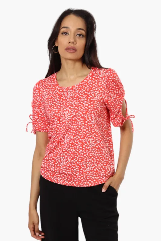 Majora Floral Tie Sleeve Blouse - Red sold by Fairweather