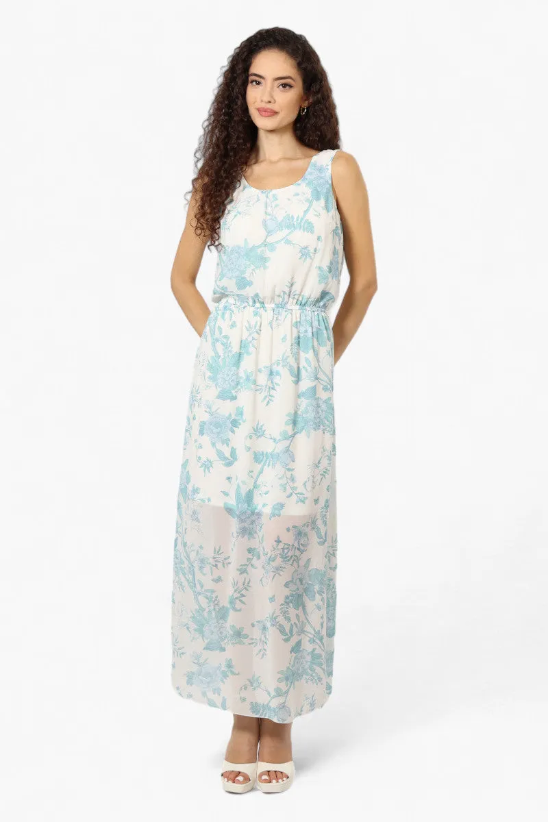 Limite Floral Sleeveless Tank Maxi Dress - White sold by Fairweather