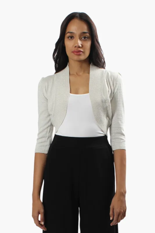 Limite 3/4 Sleeve Open Shrug Cardigan - Cream sold by Fairweather