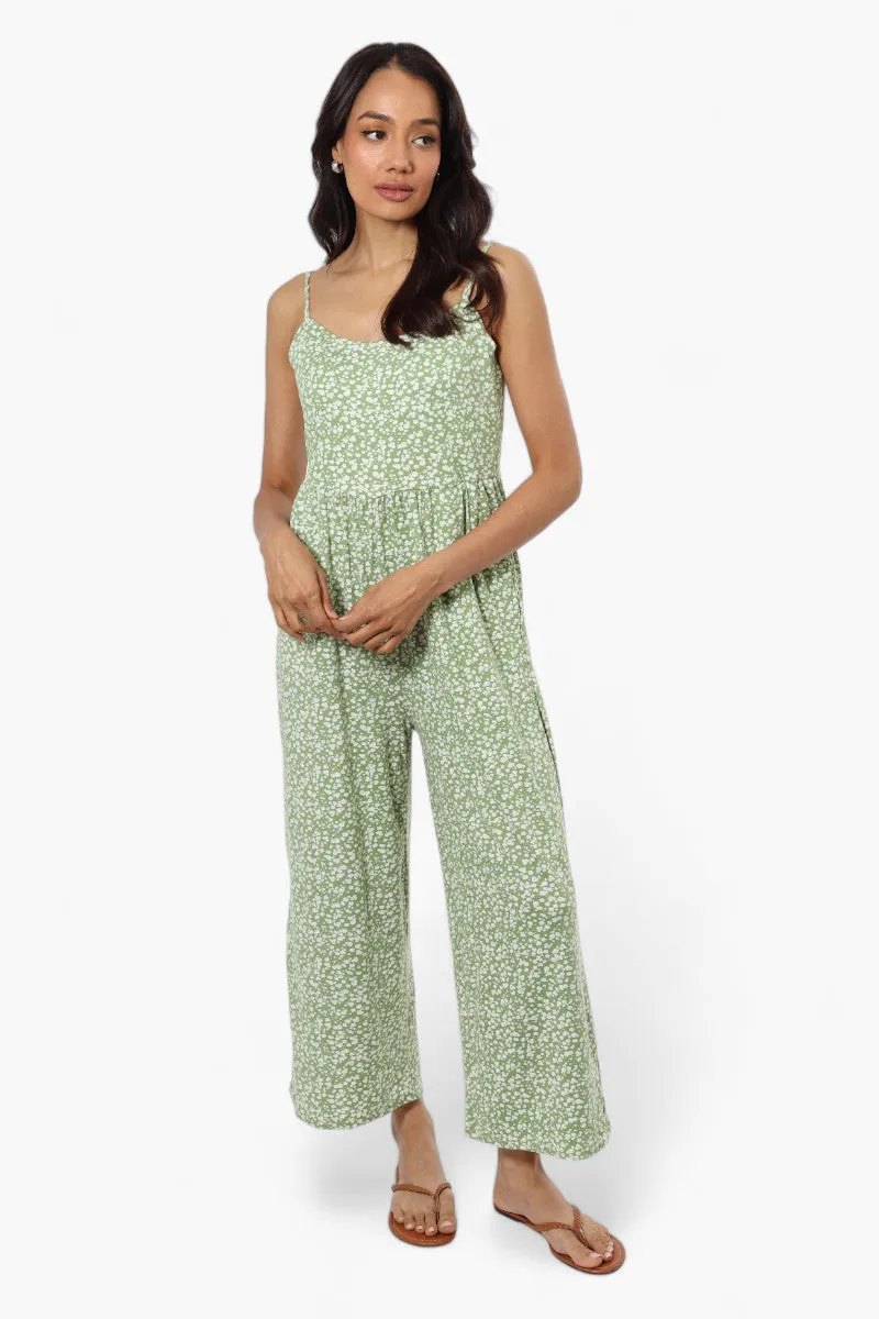 International INC Company Floral Spaghetti Strap Jumpsuit - Green sold by Fairweather product image thumbnail 2