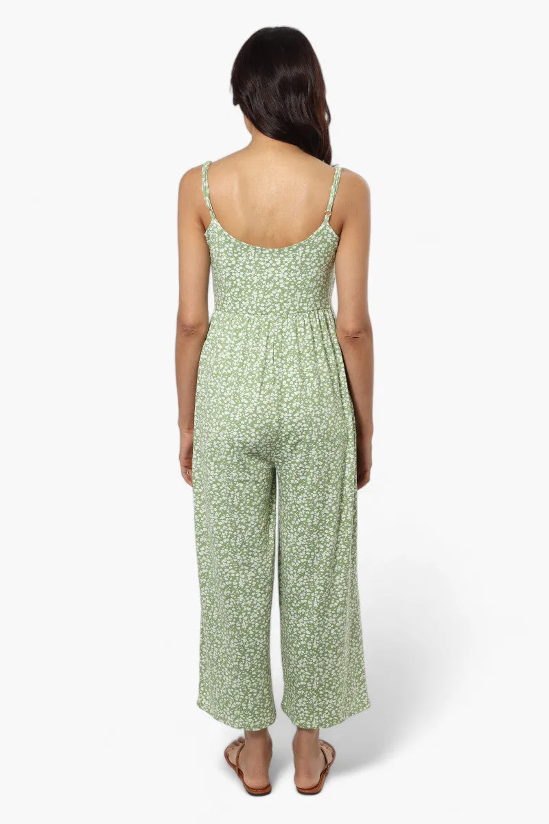 International INC Company Floral Spaghetti Strap Jumpsuit - Green sold by Fairweather product image thumbnail 4
