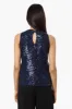 Limite Sequin Tank Top - Navy sold by Fairweather