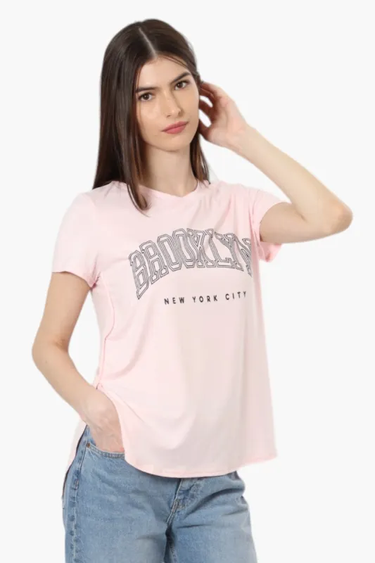 Magazine Brooklyn New York Print Tee - Blush sold by Fairweather