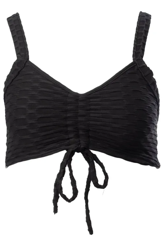 Solid Waffle Tank Top - Black sold by Fairweather