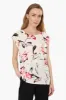 Impress Floral Cap Sleeve Shirt - White sold by Fairweather