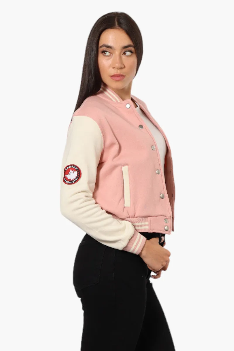 Canada Weather Gear Contrast Sleeve Varsity Lightweight Jacket - Pink sold by Fairweather product image thumbnail 3