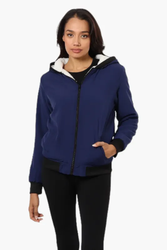 Fahrenheit Hooded Fleece Lined Windbreaker Lightweight Jacket - Navy sold by Fairweather