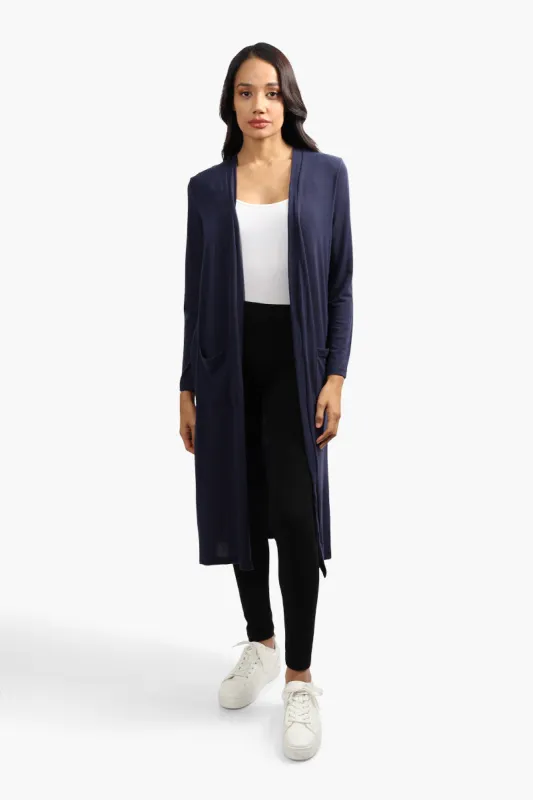 Majora Long Sleeve Open Front Cardigan - Navy sold by Fairweather