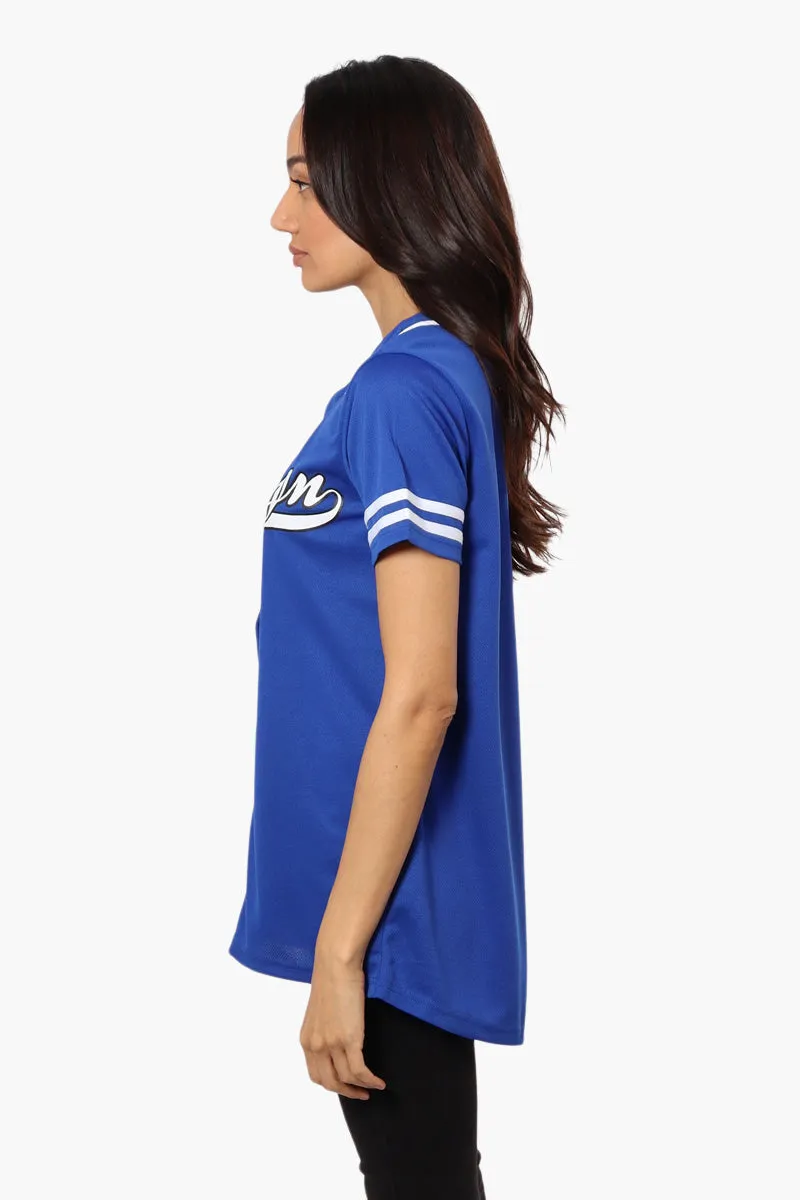 Mecca Brooklyn Printed Baseball Tee - Blue sold by Fairweather product image thumbnail 3