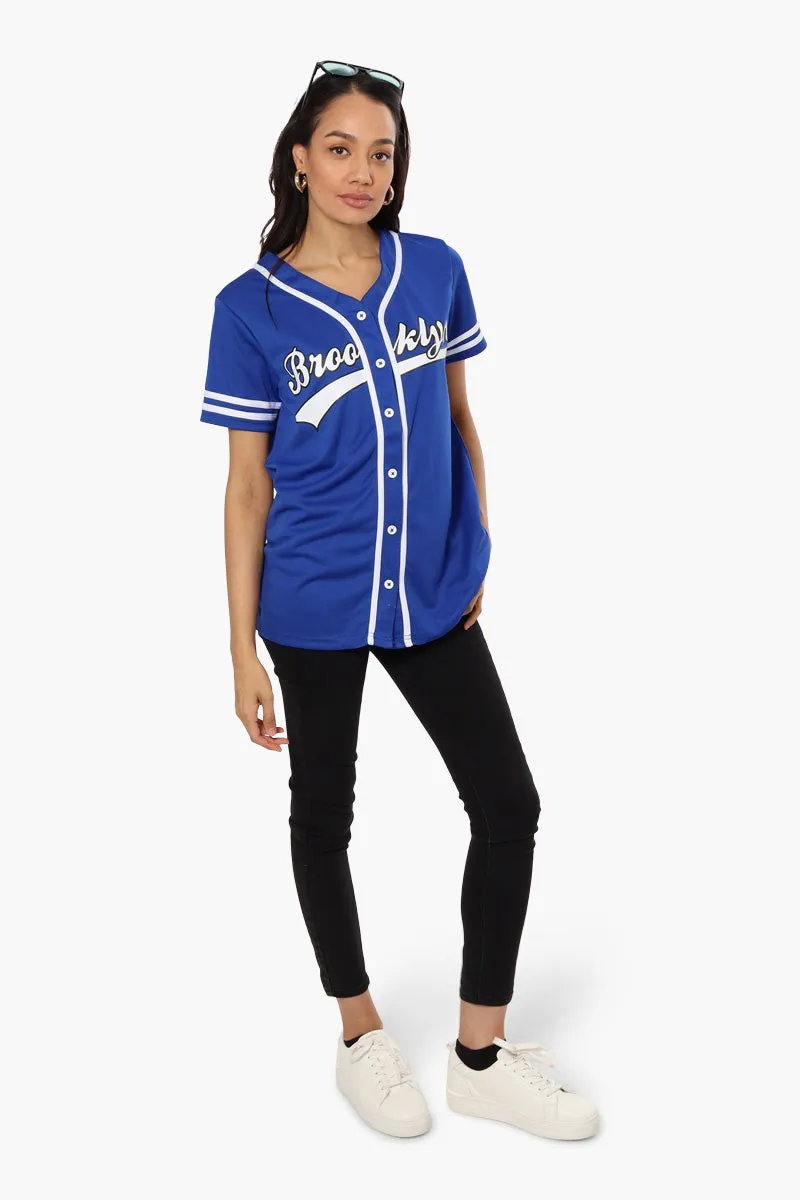 Mecca Brooklyn Printed Baseball Tee - Blue sold by Fairweather product image thumbnail 2