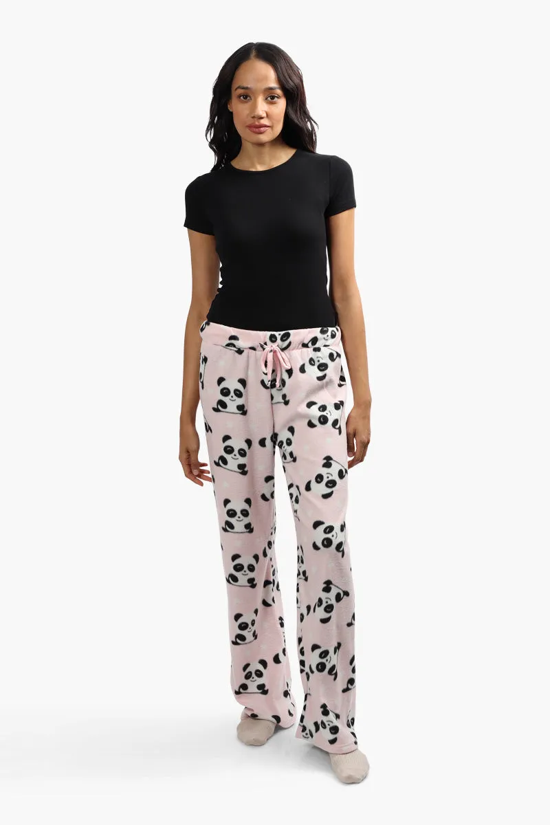 Cuddly Canuckies Plush Panda Print Pajama Pants - Pink sold by Fairweather product image thumbnail 2