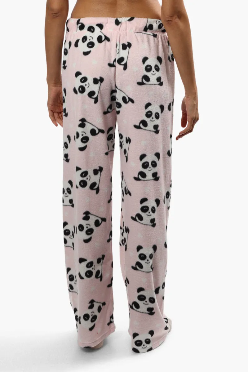 Cuddly Canuckies Plush Panda Print Pajama Pants - Pink sold by Fairweather product image thumbnail 4