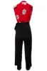 Floral Crossover Sleeveless Jumpsuit - Red sold by Fairweather